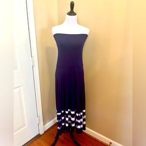 INC Boho style dress navy blue/white Size L